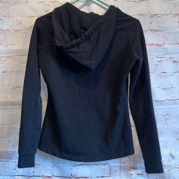 Gym Shark Sweater Jacket Womens Black Hoodie Full Zip Front Athletic Activewear - Picture 4 of 8